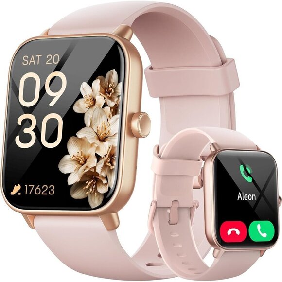 ✨ Aeac Smart Watch Women Pink Android & iPhone Bluetooth Call HD Fitness Watch - Picture 1 of 9